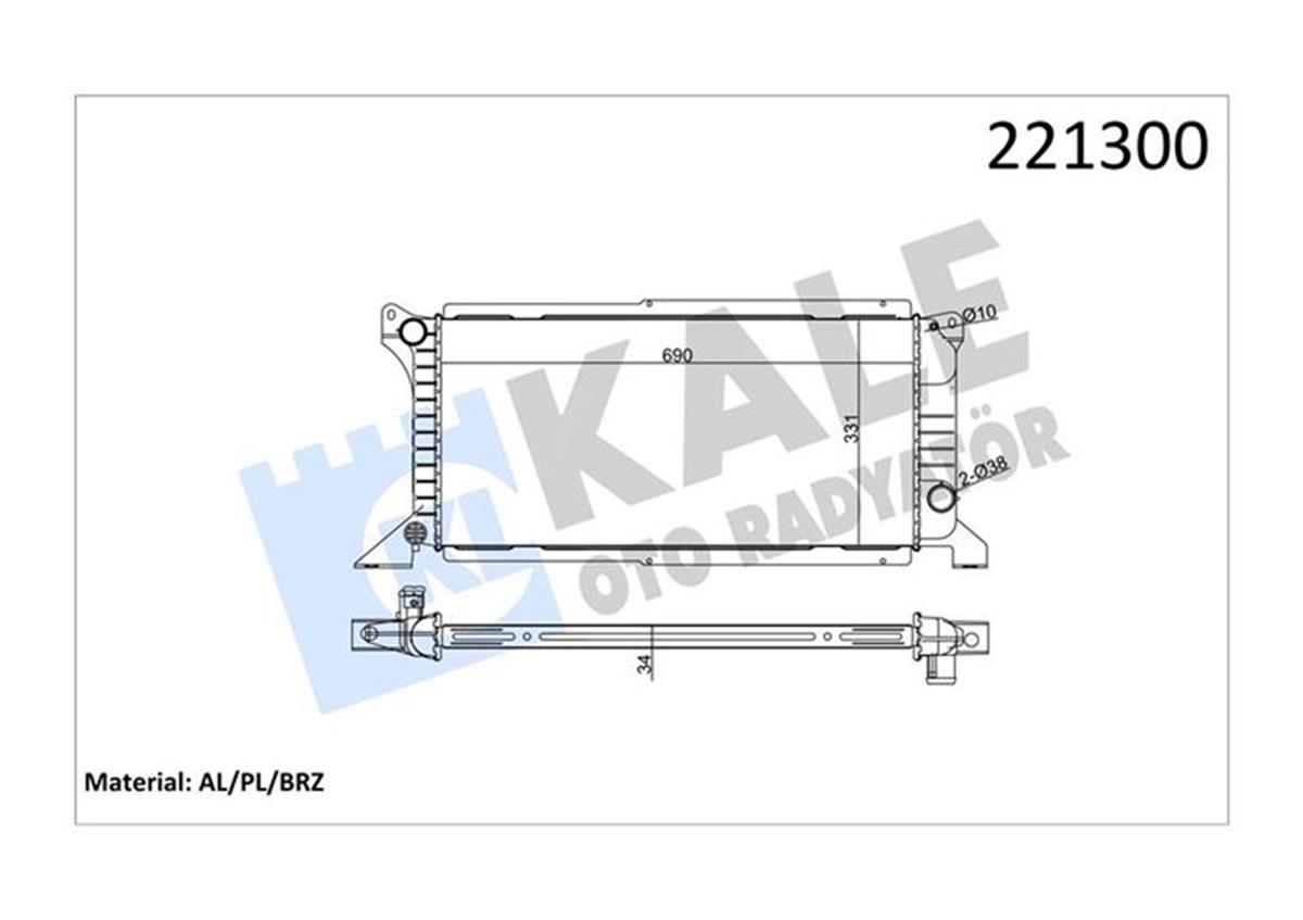 Su Radyatörü Transit T15-T19 Ym Uzun Tip 1 Sıra Alb Sistem