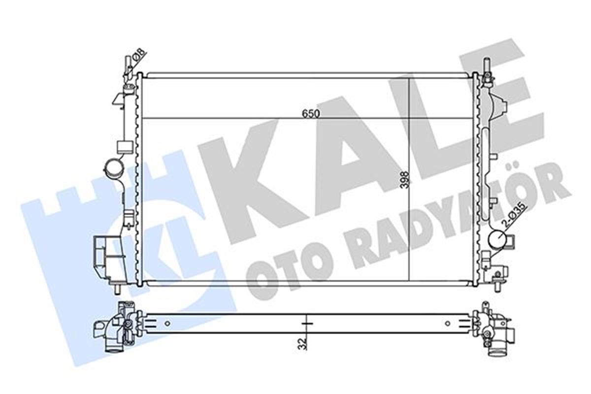 Su Radyatörü Vectra C 04 Croma 05 1.9Cdtı Mek Ac 650X408x33