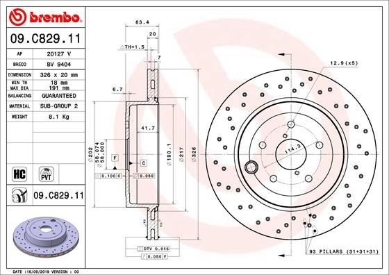Subaru Arka Fren Diski UV Coated BREMBO