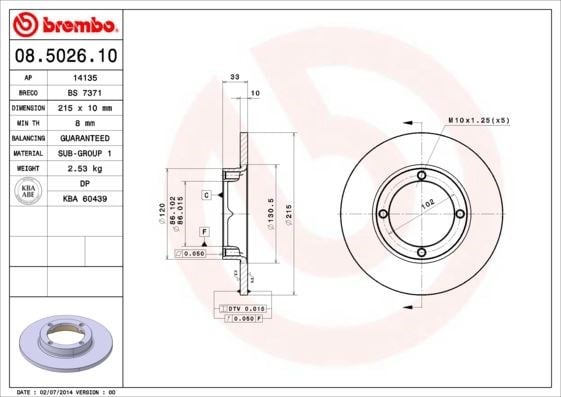 Suzuki Ön Fren Diski Standard BREMBO