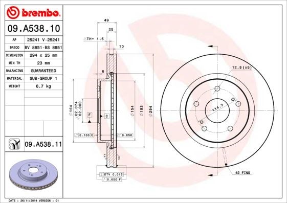 Suzuki Grand Vitara Ön Fren Diski Hava Kanallı Kaplamalı BREMBO