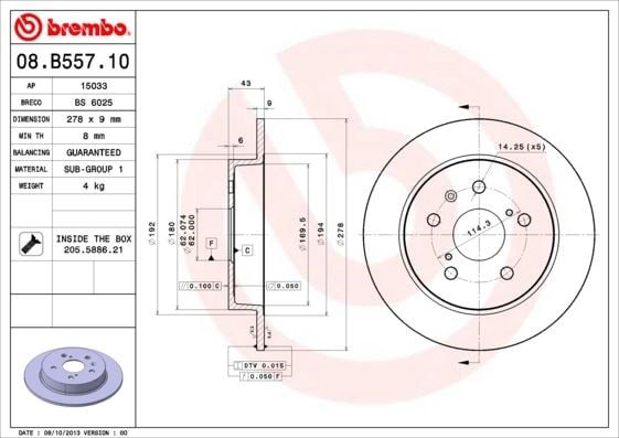 Suzuki SX4 Arka Fren Diski Düz BREMBO