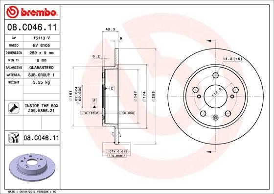 Suzuki SX4 S-Cross Vitara Arka Fren Diski Dolu Tip BREMBO