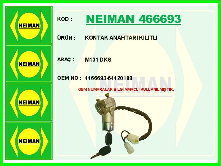 Tofaş M131 Kontak Anahtarı Kilitli BESCHER