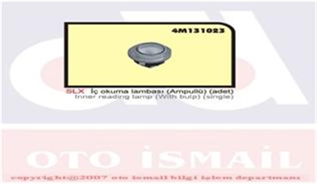 Tofaş Şahin Kartal Doğan İç Okuma Lambası 4394678