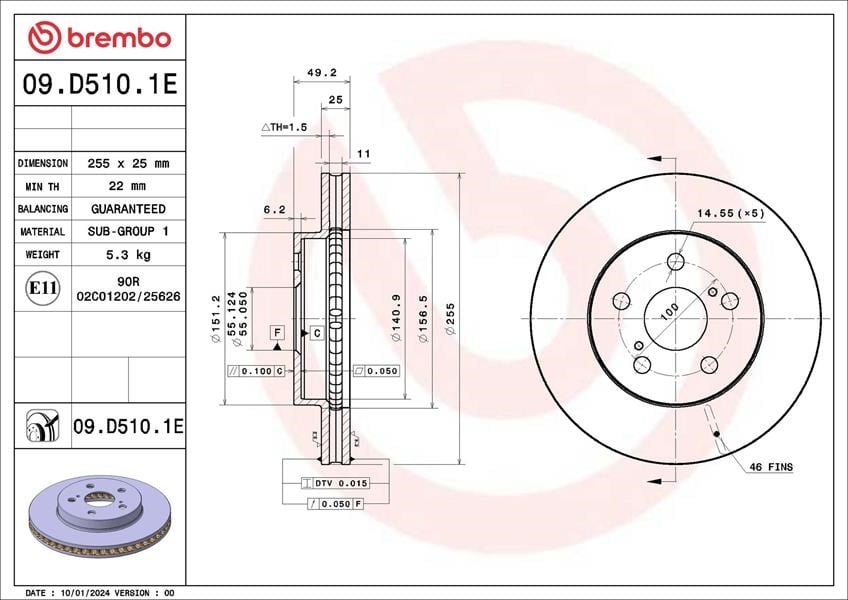 Toyota Prius PHV Disk-Balata Kiti BREMBO