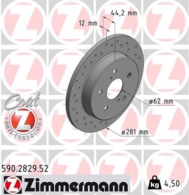 Toyota Corolla Cross C-HR Yaris Cross Arka Fren Diski Dolu Tip Delikli 281mm ZIMMERMANN