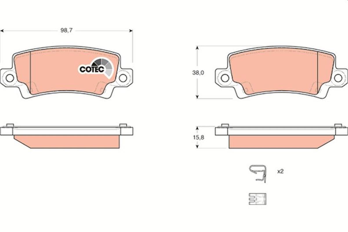 Toyota Corolla (2002-2006) Arka Fren Balata 0446602070-0446602020-04466021