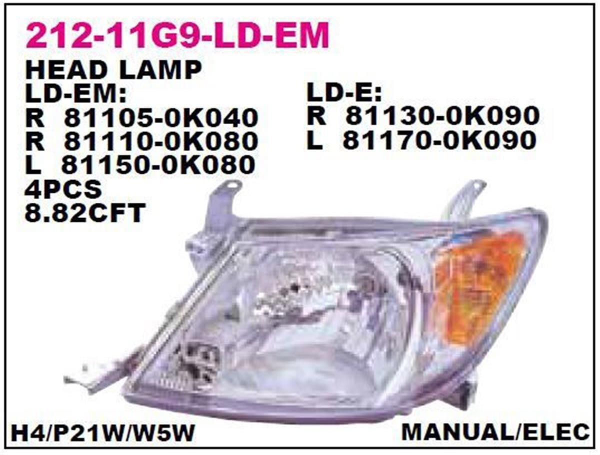 Toyota Hilux (N1, N2) Sağ Far Depo (2006-2008 Dizel) 81110