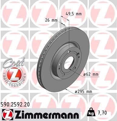 Toyota Corolla Verso Ön Fren Diski Hava Kanallı 295mm ZIMMERMANN