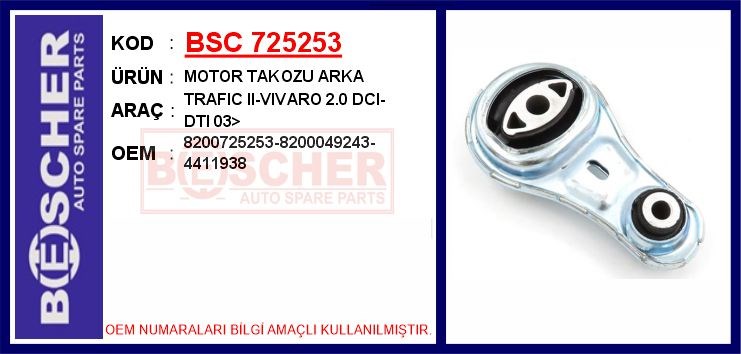 Renault Trafic 2 Arka Motor Takozu 2.0dCi 2.5dCi BESCHER