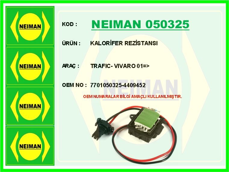 Renault Trafic Vivaro Kalorifer Rezistansı BESCHER