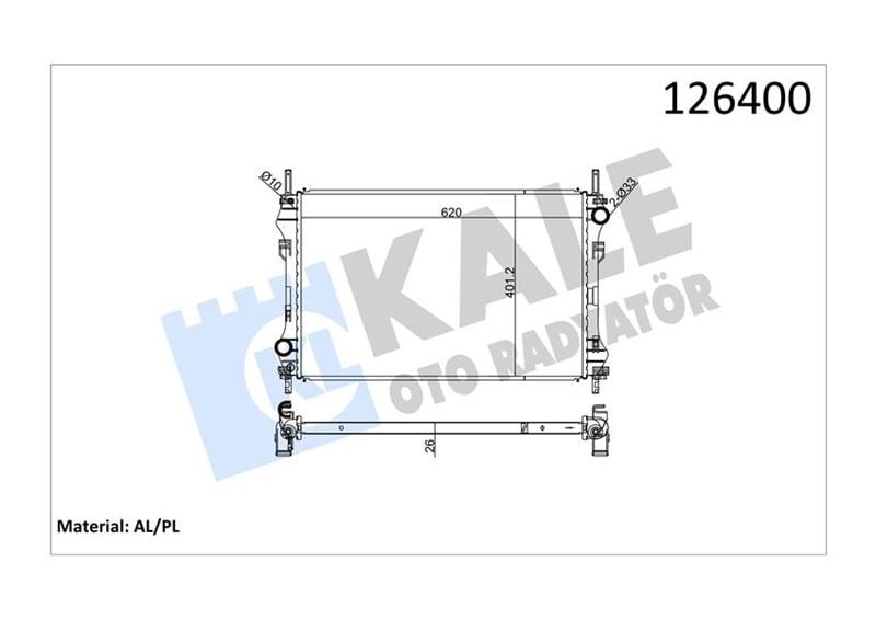 Ford Transit 01> 2.4 TDCİ Klimasız Su Radyatörü KALE-RADYATOR