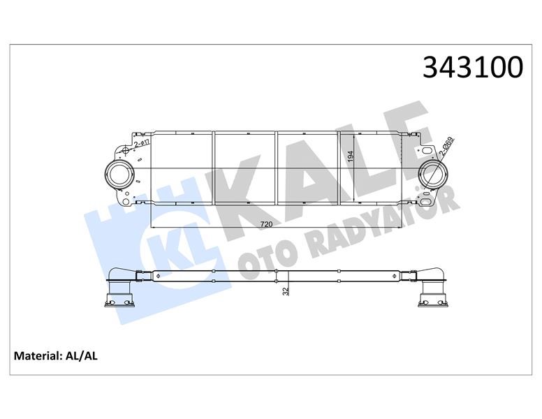 Volkswagen Transporter T5 Turbo Radyatörü Intercooler KALE-RADYATOR