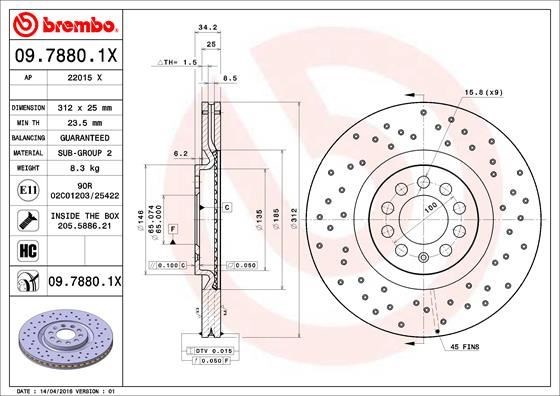 Audi TT Ön Fren Aynası Havalı BREMBO