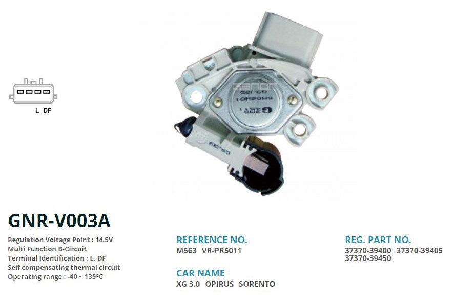 Hyundai Tucson Santa-Fe 120 Amp Kia Sorento Alternatör Konjektörü GENON