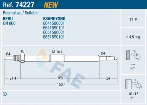 Ssangyong Actyon Kızdırma Bujisi FAE