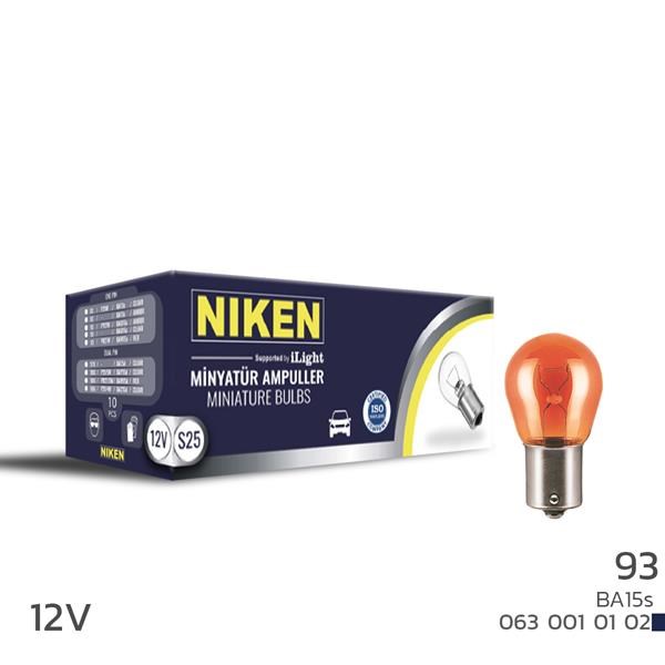 Niken 93 Ampul Düz BA15s PY21W Amber 12V 10'lu NIKEN