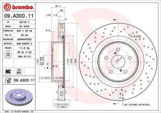 Lexus Ön Fren Diski UV Kaplamalı BREMBO