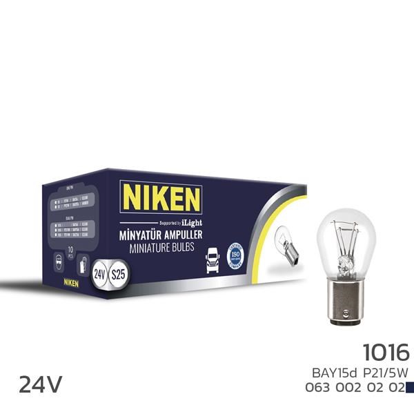 24V 1016 Ampul ŞT P21/5W BAY15d 10'lu NIKEN