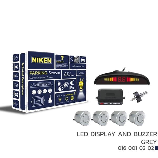 Park Sensörü LED Ekran Ses İkazlı Gri 22MM NIKEN