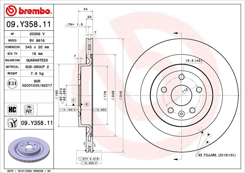 Xpeng P7 Fren Diski BREMBO