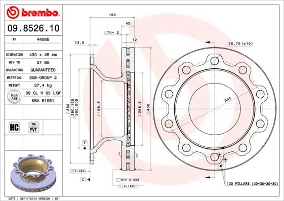 SMB Axle Fren Diski BREMBO