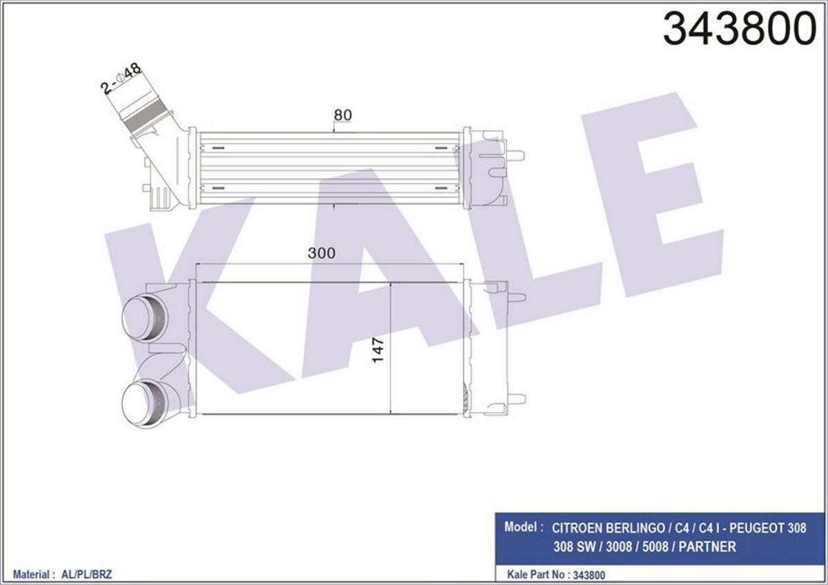 Turbo Radyatörü Intercooler Berlingo 04 C4 04 Peugeot 308-07 Partner 04 1.6Hdı A