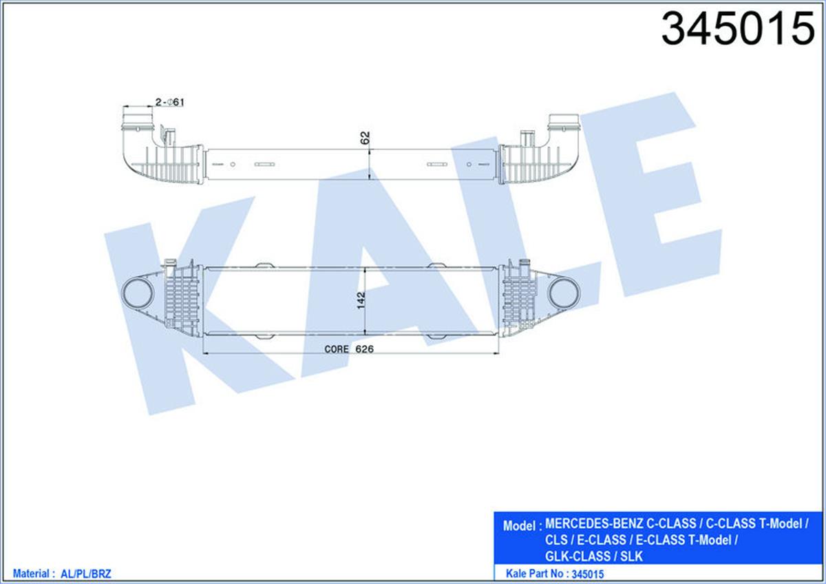 Turbo Radyatörü Intercooler Mercedes C W204-S204 Cls C218-E218 E W212 Glk X204
