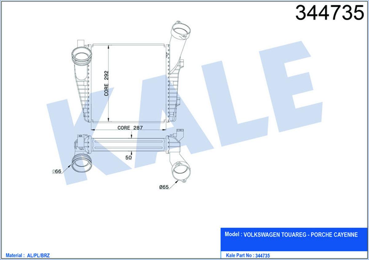 Turbo Radyatörü Intercooler Vw Touareg 5.0 Tdi 03-10 -4.2 Tdi 10 Al/Pl/Brz