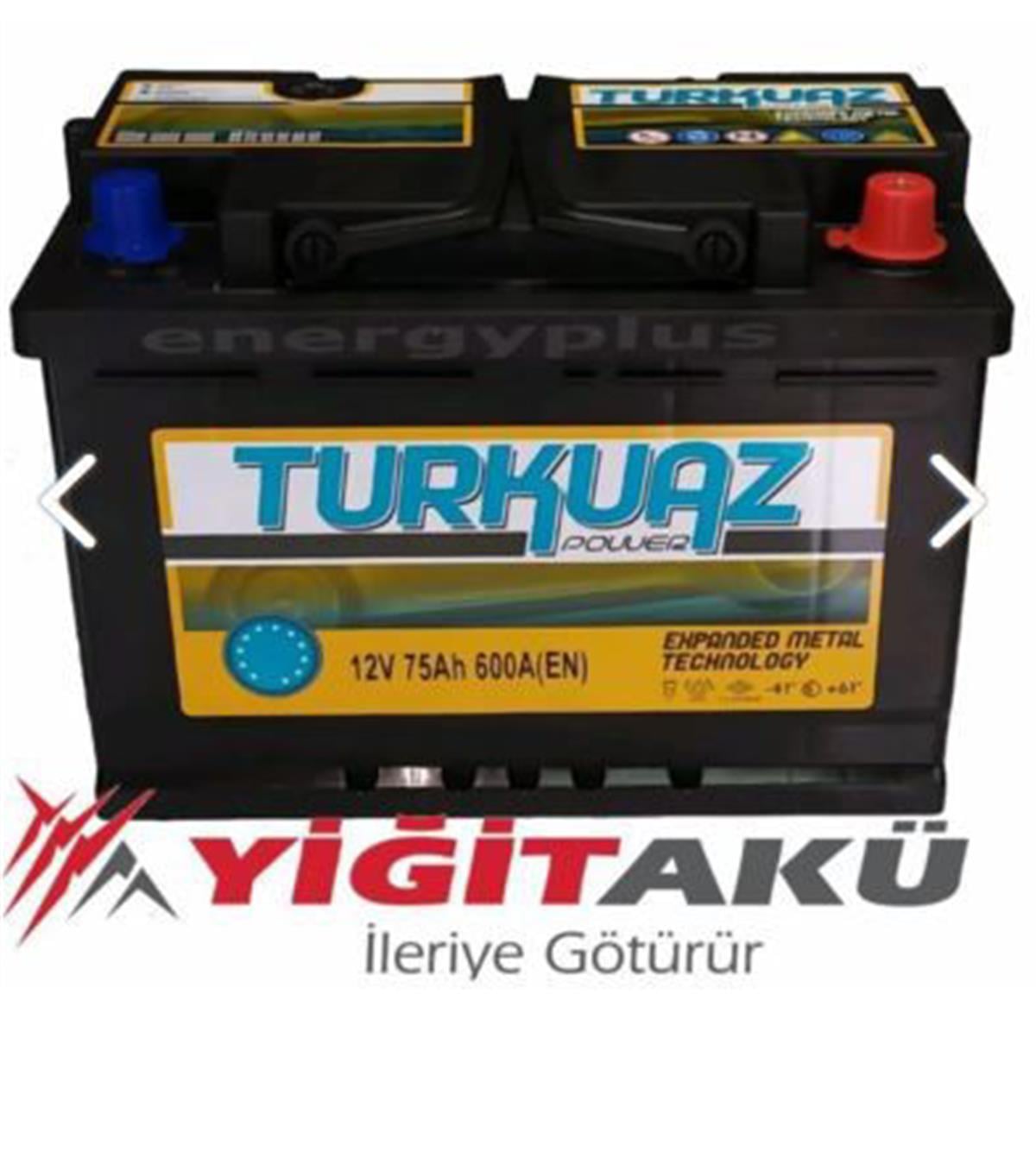 Turkuaz Aku 12V 75Ah L3 Duz Mf Exmet Ind Sulu Aku