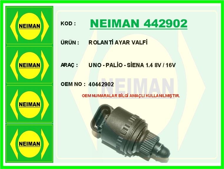 Fiat Uno Palio Siena Rolanti Ayar Valfi 1.4 8V / 16V BESCHER