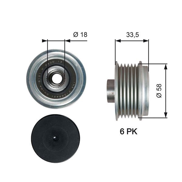 Toyota Urban Cruiser Verso S Alternatör Kasnağı Rulmanlı GATES