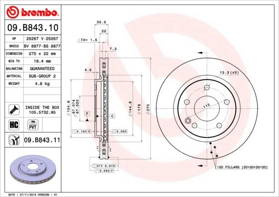Mercedes Vaneo W414 Ön Fren Diski BREMBO