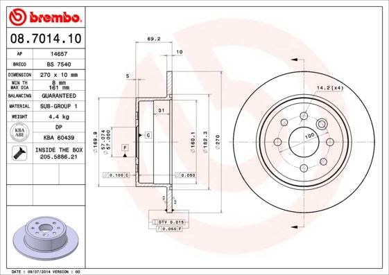 Opel Vectra B Arka Fren Aynası BREMBO