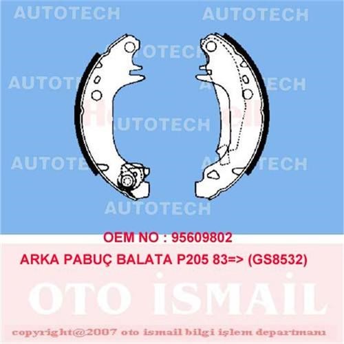 Citroen Visa Arka Pabuç Balata 1.6GTİ 1.7D AUTOTECH