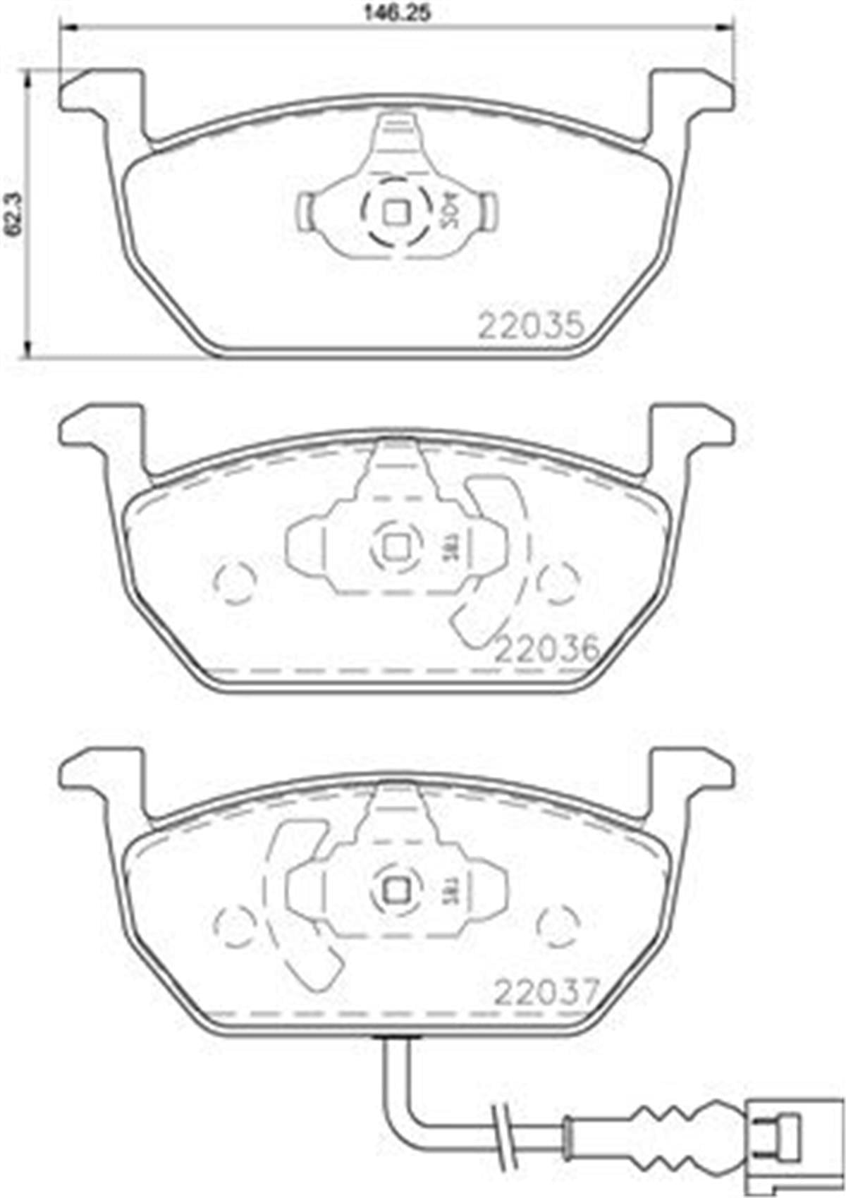 Vw Golf 13- Audi A3 13-16 Seat Leon 13- Ön Fren Balatası Brembo Kablolu 5Q0698151c