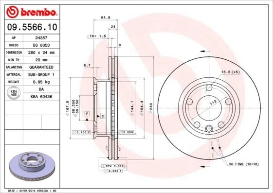 Volkswagen T4 Ön Fren Aynası BREMBO