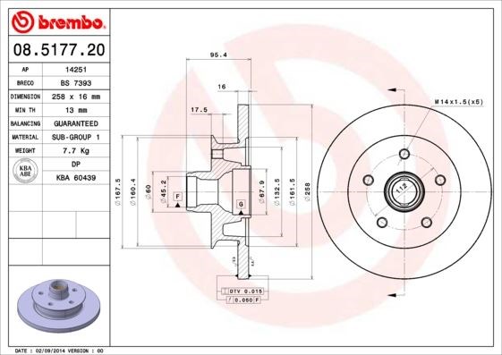 Volkswagen Ön Fren Diski Standard BREMBO