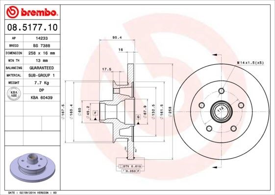 Volkswagen Ön Fren Diski Standard BREMBO