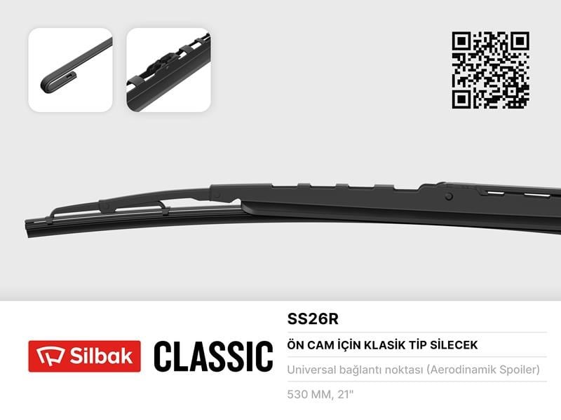 Volkswagen MB800 Silecek Süpürgesi 530mm Rüzgarlıklı SILBAK