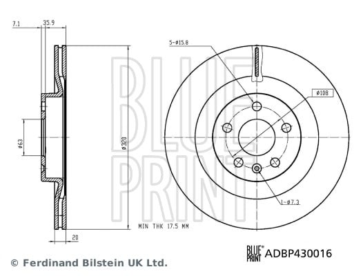 Volvo S60 III Arka Fren Diski Delikli BLUEPRINT