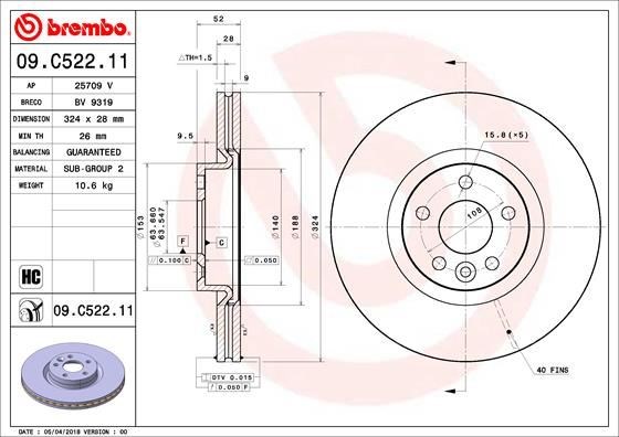 Volvo XC60 Ön Fren Aynası BREMBO
