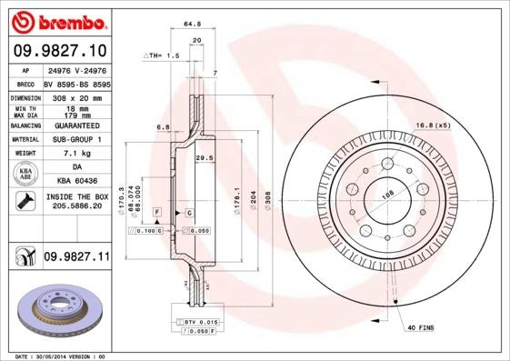 Volvo XC90 Arka Fren Aynası Havalı BREMBO