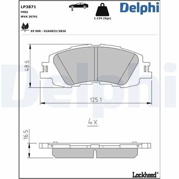 Toyota Yaris Ön Fren Balatası DELPHI