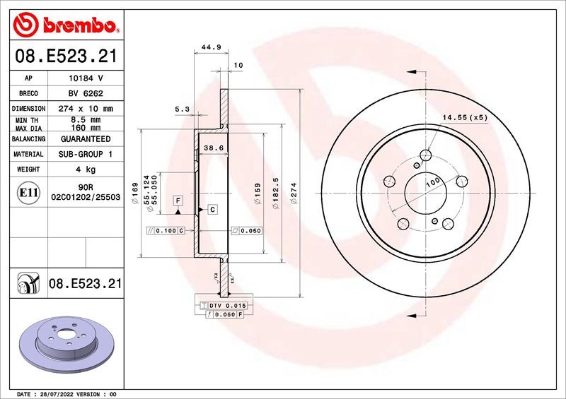Toyota Yaris Fren Diski BREMBO