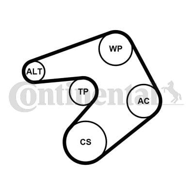 Opel Zafira Alternatör Gergi Kiti 6PK1245 2.0 HDI CONTITECH