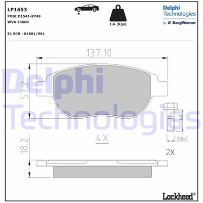 Peugeot 207 Ön Fren Balatası DELPHI