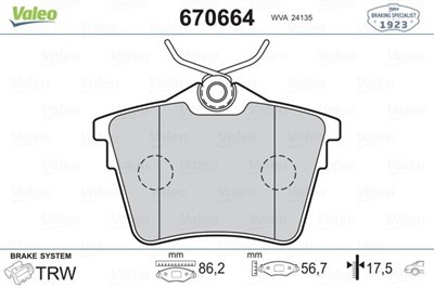 Peugeot 407 Arka Fren Balatası VALEO