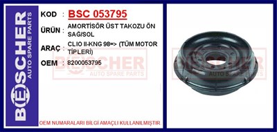 Renault Clio II Kangoo Ön Sağ/Sol Amortisör Üst Takozu BESCHER